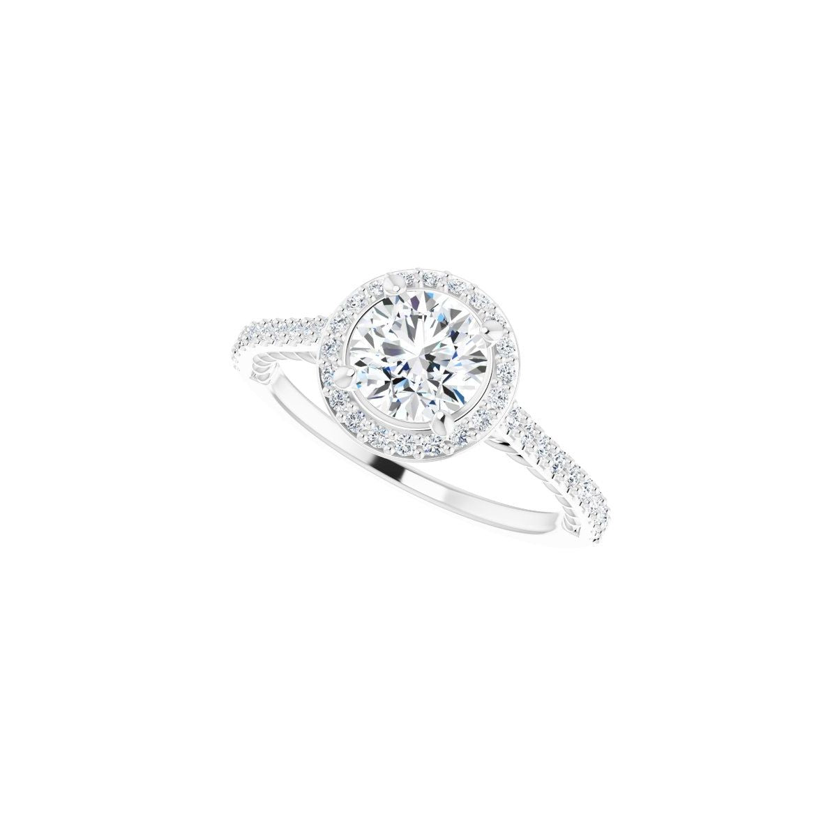 Round Halo-Style Engagement Ring Semi-Mount - gallery - Series 122999