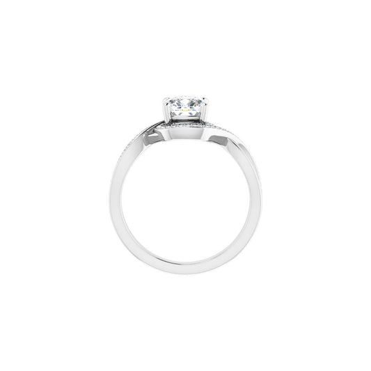 Cushion Halo-Style Bypass Engagement Ring Semi-Mount - gallery - Series 123023