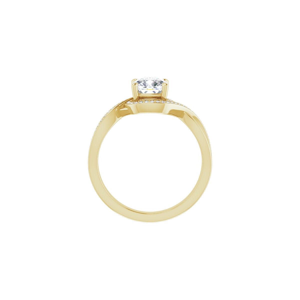 Cushion Halo-Style Bypass Engagement Ring Semi-Mount - gallery - Series 123023