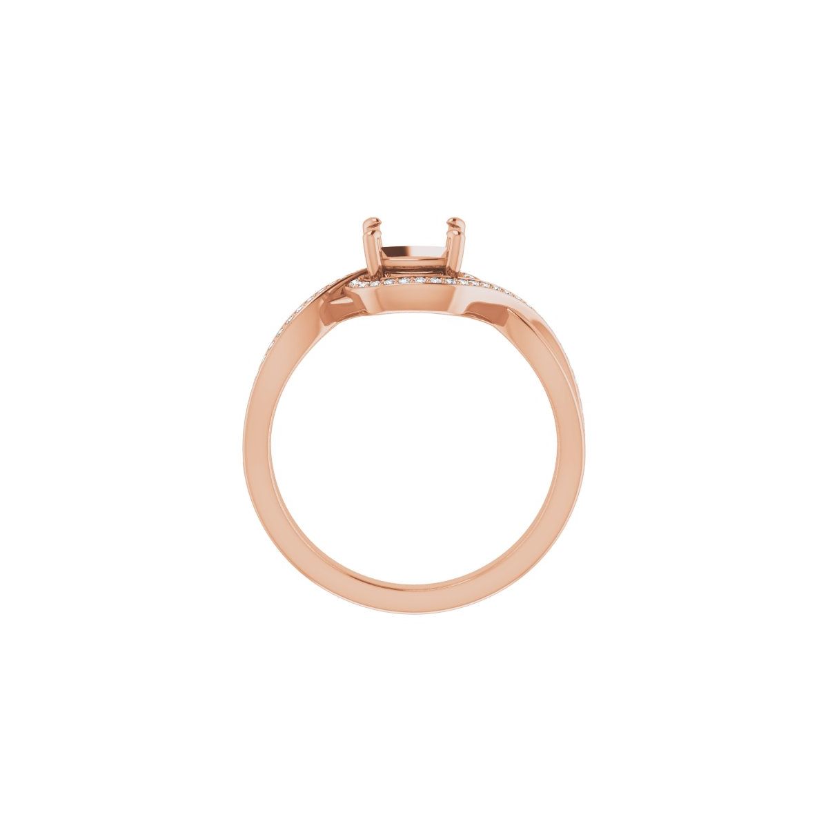 Cushion Halo-Style Bypass Engagement Ring Semi-Mount - gallery - Series 123023
