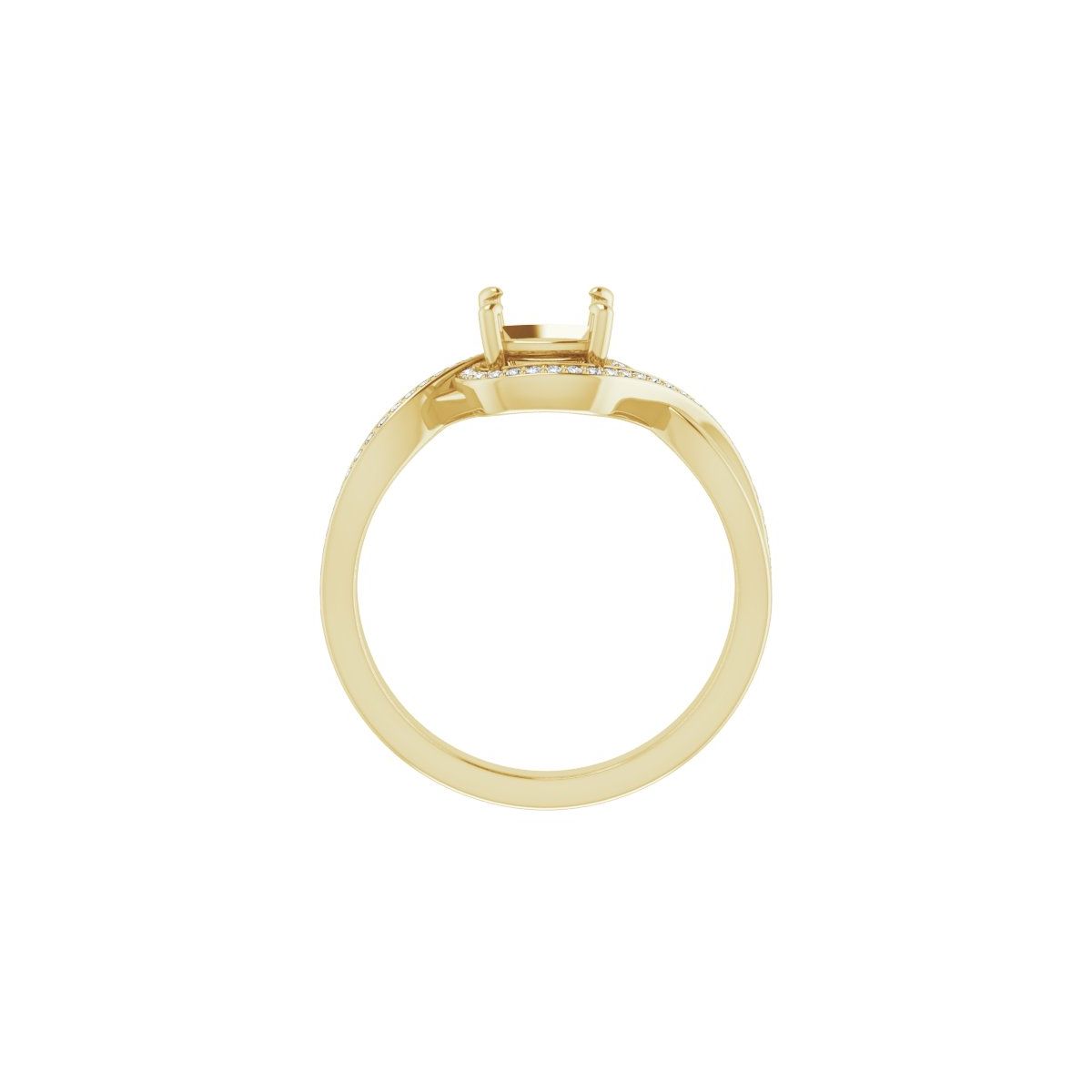 Cushion Halo-Style Bypass Engagement Ring Semi-Mount - gallery - Series 123023
