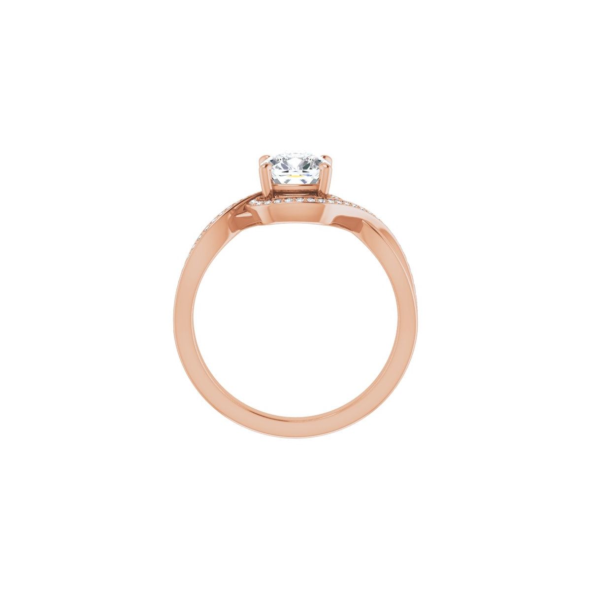 Cushion Halo-Style Bypass Engagement Ring Semi-Mount - gallery - Series 123023