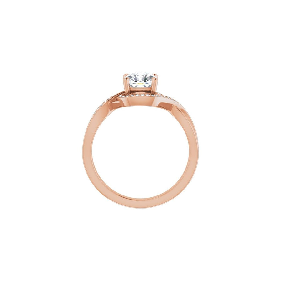 Cushion Halo-Style Bypass Engagement Ring Semi-Mount - gallery - Series 123023