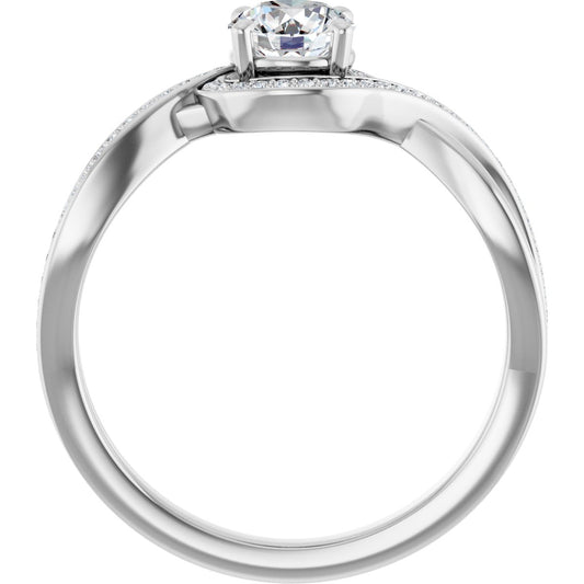 Round Halo-Style Bypass Engagement Ring Semi-Mount - gallery - Series 123023