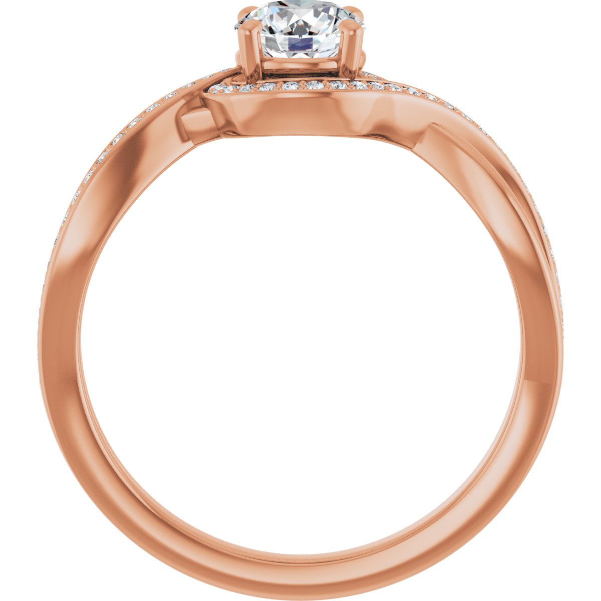 Round Halo-Style Bypass Engagement Ring Semi-Mount - gallery - Series 123023