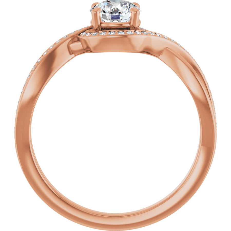 Round Halo-Style Bypass Engagement Ring Semi-Mount - gallery - Series 123023