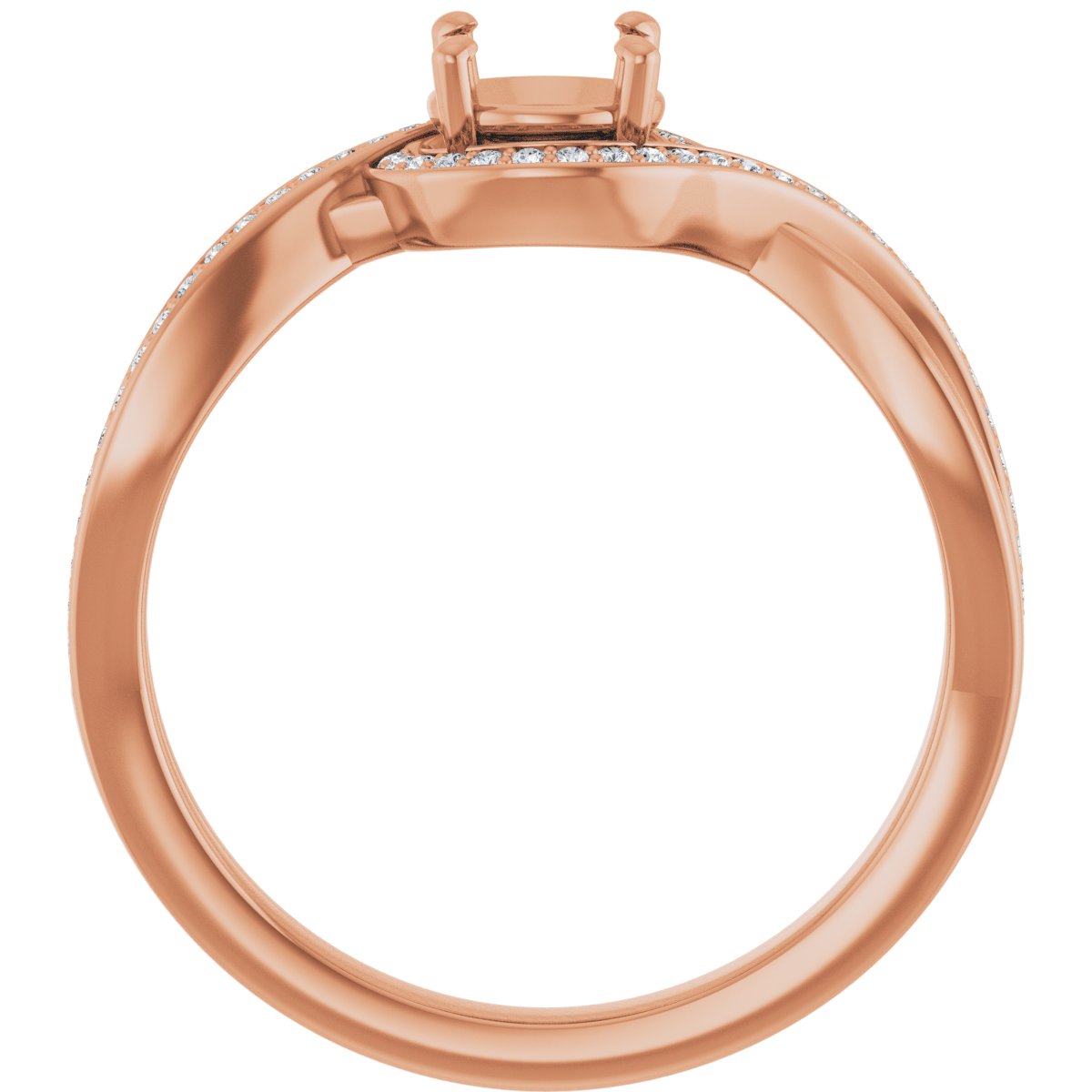 Round Halo-Style Bypass Engagement Ring Semi-Mount - gallery - Series 123023