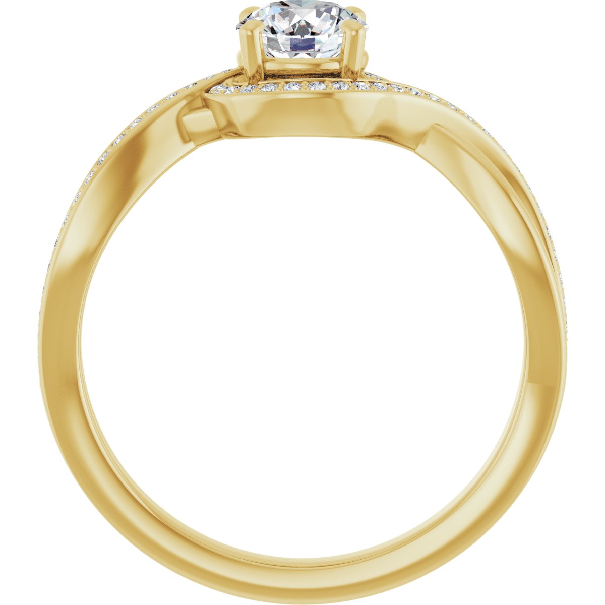 Round Halo-Style Bypass Engagement Ring Semi-Mount - gallery - Series 123023