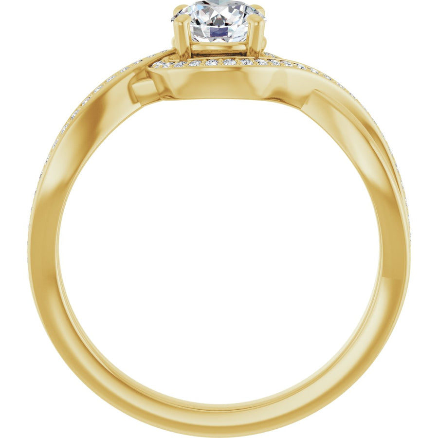 Round Halo-Style Bypass Engagement Ring Semi-Mount - gallery - Series 123023