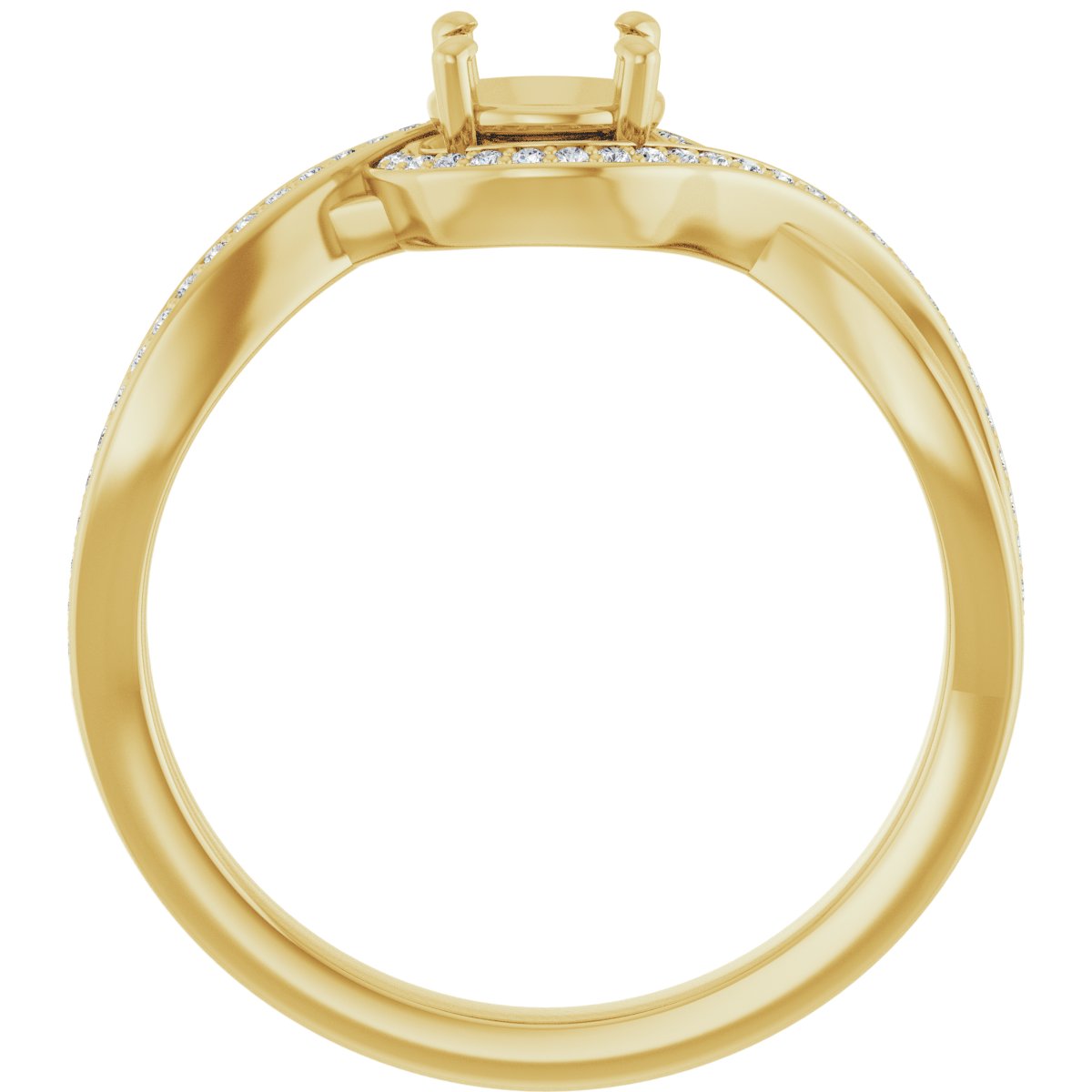Round Halo-Style Bypass Engagement Ring Semi-Mount - gallery - Series 123023