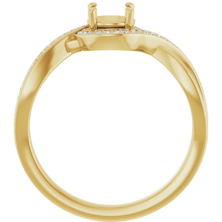 Round Halo-Style Bypass Engagement Ring Semi-Mount - gallery - Series 123023