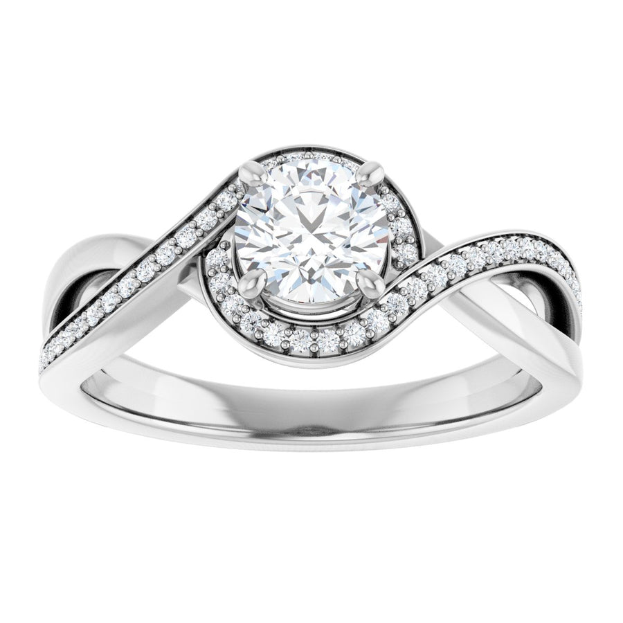 Round Halo-Style Bypass Engagement Ring Semi-Mount - gallery - Series 123023