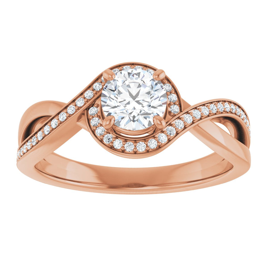 Round Halo-Style Bypass Engagement Ring Semi-Mount - gallery - Series 123023