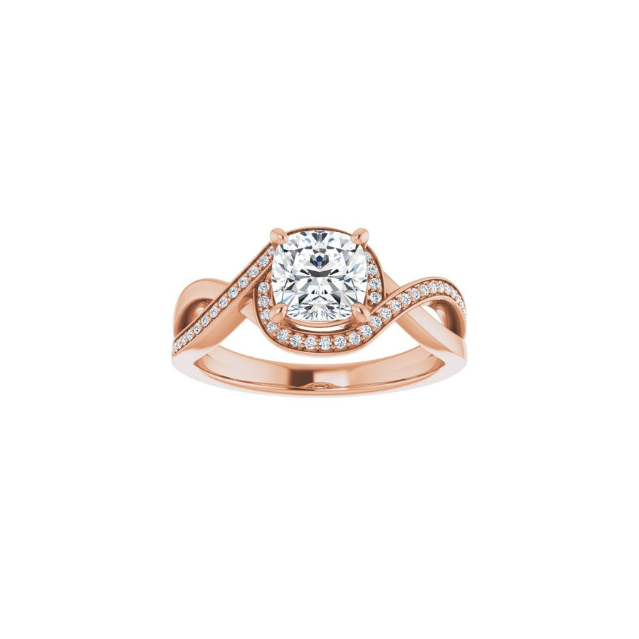 Cushion Halo-Style Bypass Engagement Ring Semi-Mount - gallery - Series 123023