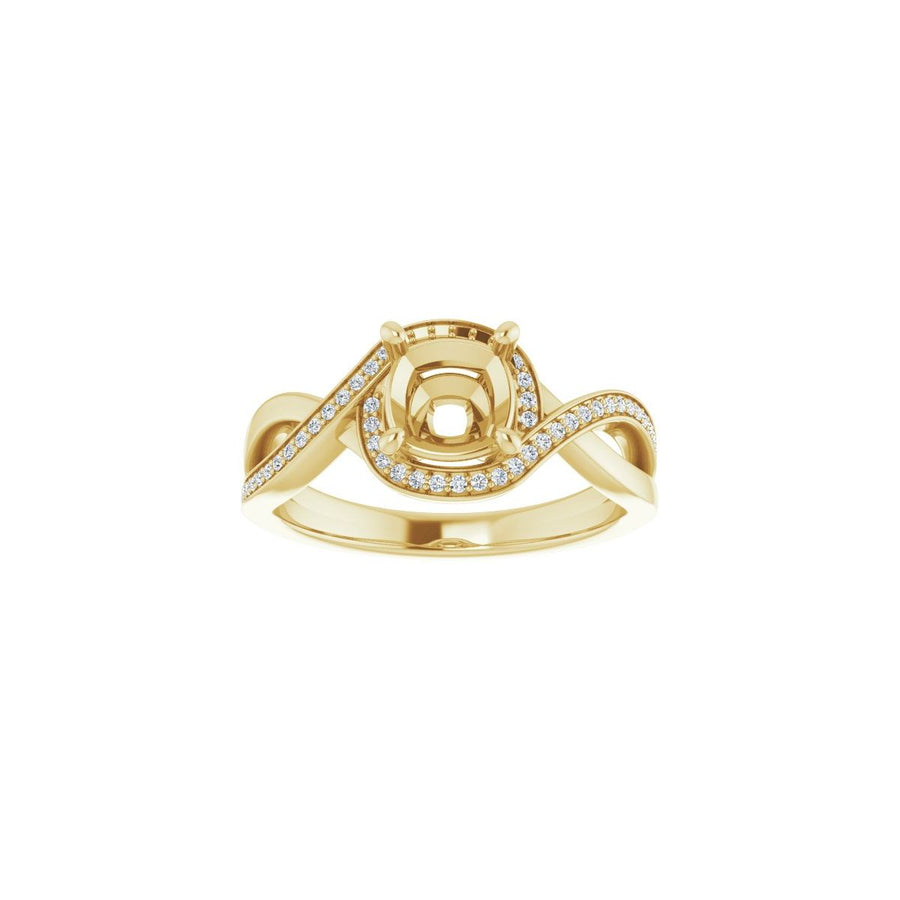 Cushion Halo-Style Bypass Engagement Ring Semi-Mount - gallery - Series 123023