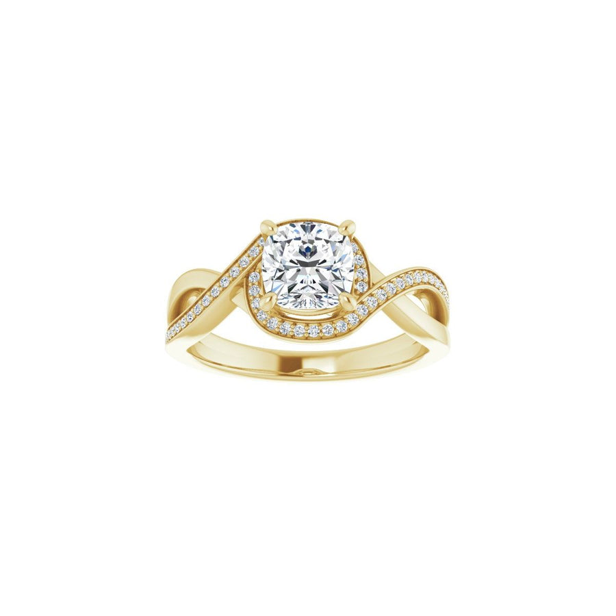 Cushion Halo-Style Bypass Engagement Ring Semi-Mount - gallery - Series 123023