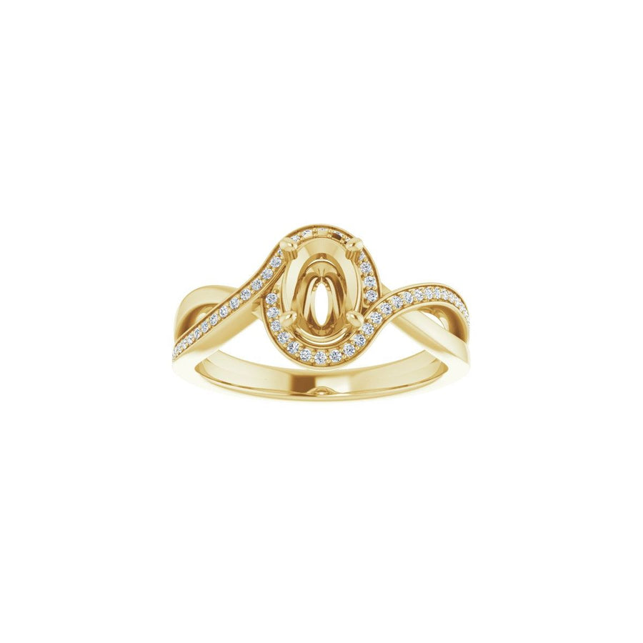 Oval Halo-Style Bypass Engagement Ring Semi-Mount - gallery - Series 123023
