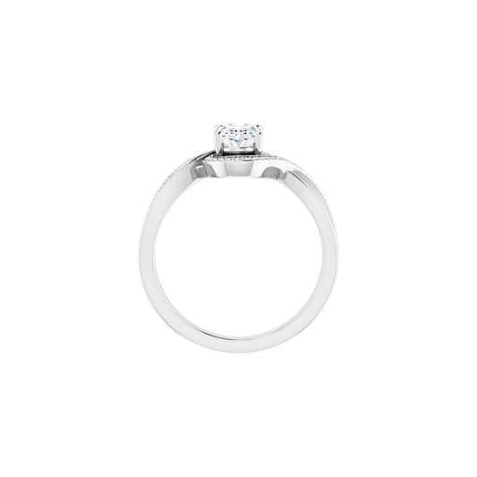 Oval Halo-Style Bypass Engagement Ring Semi-Mount - gallery - Series 123023