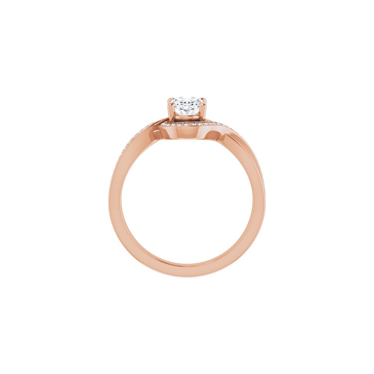 Oval Halo-Style Bypass Engagement Ring Semi-Mount - gallery - Series 123023