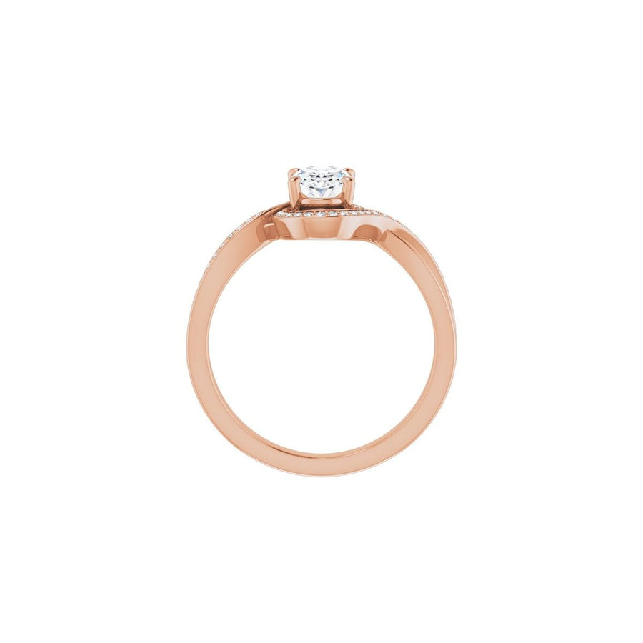Oval Halo-Style Bypass Engagement Ring Semi-Mount - gallery - Series 123023