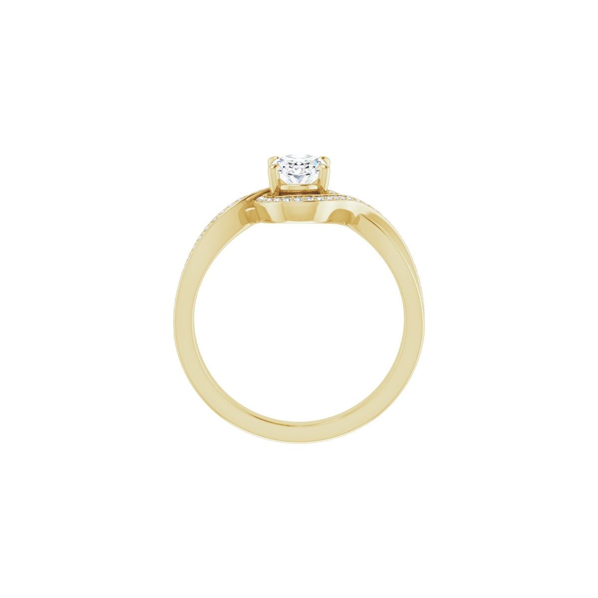 Oval Halo-Style Bypass Engagement Ring Semi-Mount - gallery - Series 123023