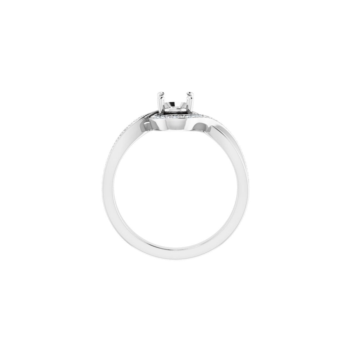 Oval Halo-Style Bypass Engagement Ring Semi-Mount - gallery - Series 123023