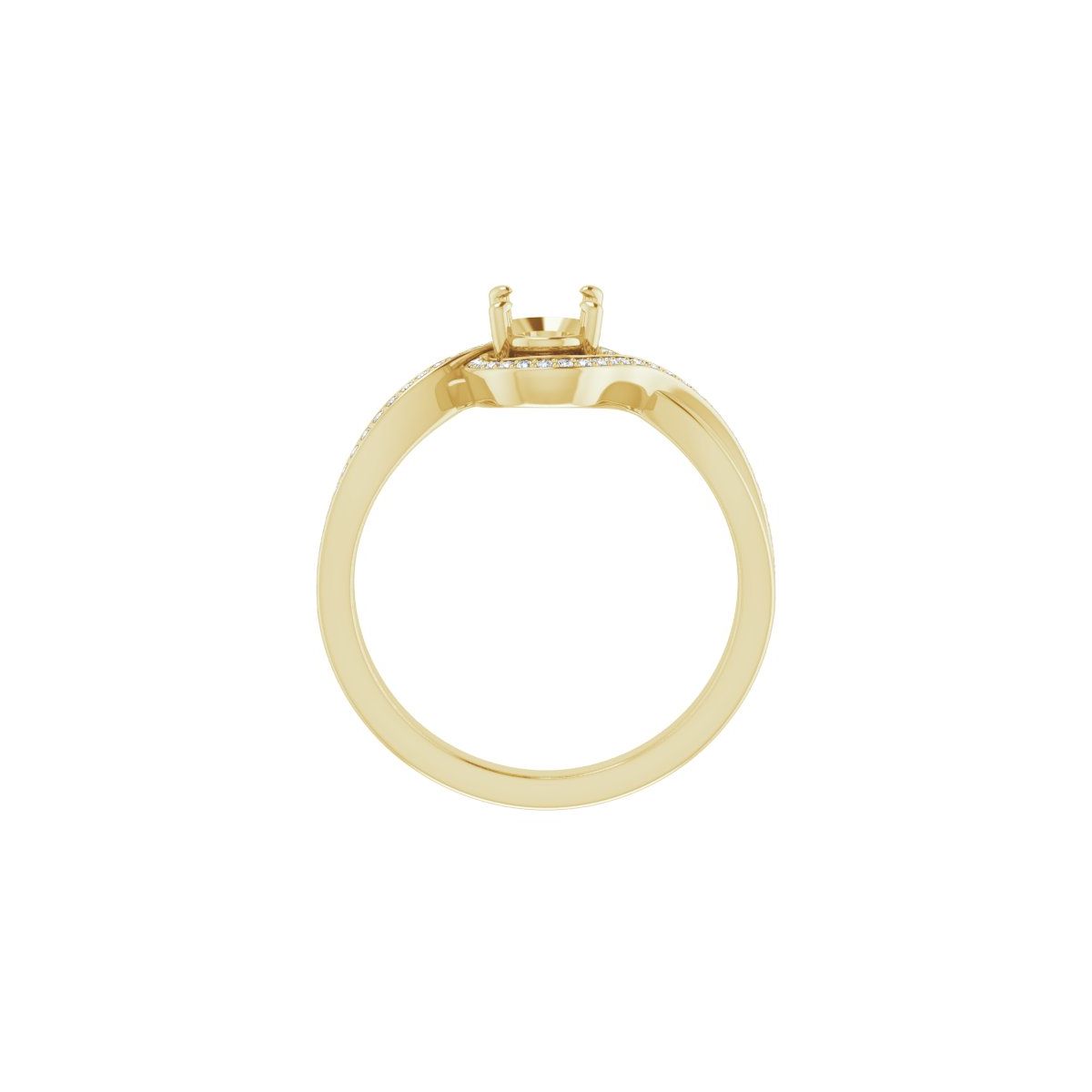 Oval Halo-Style Bypass Engagement Ring Semi-Mount - gallery - Series 123023