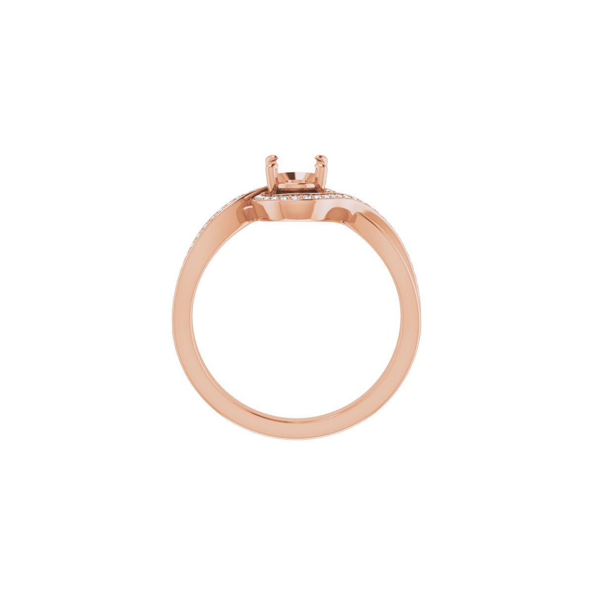 Oval Halo-Style Bypass Engagement Ring Semi-Mount - gallery - Series 123023