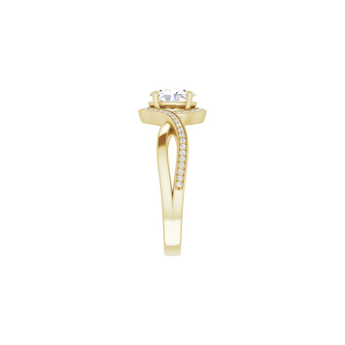 Oval Halo-Style Bypass Engagement Ring Semi-Mount - gallery - Series 123023