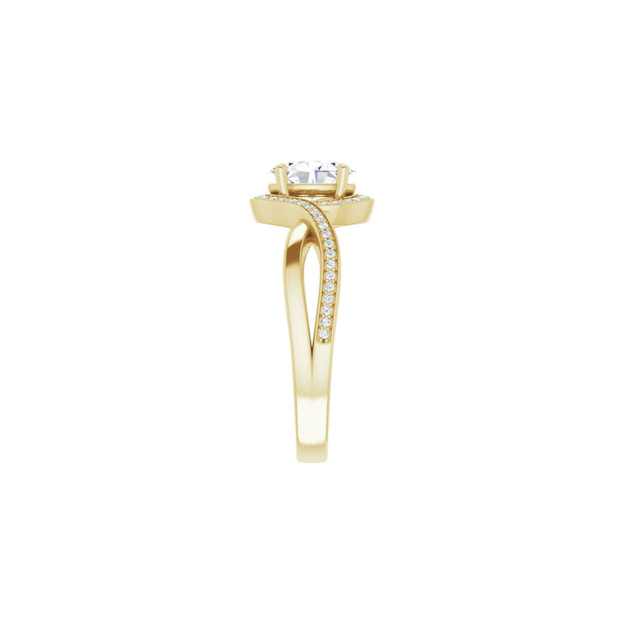 Oval Halo-Style Bypass Engagement Ring Semi-Mount - gallery - Series 123023