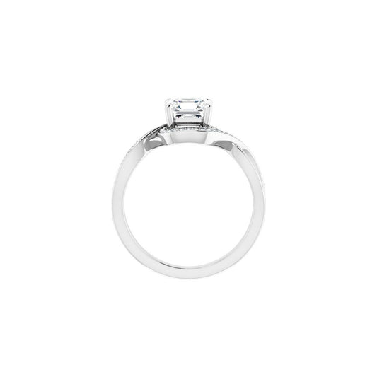 Asscher Halo-Style Bypass Engagement Ring Semi-Mount - gallery - Series 123023