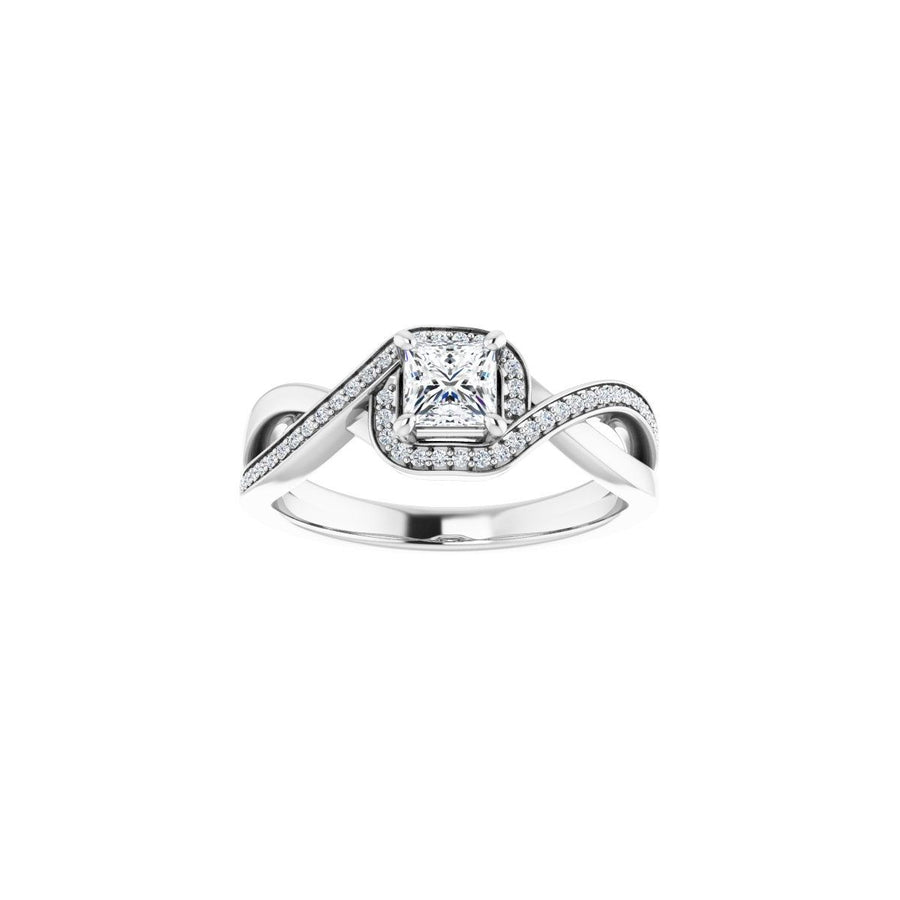 Square Halo-Style Bypass Engagement Ring Semi-Mount - gallery - Series 123023