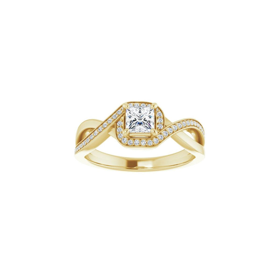 Square Halo-Style Bypass Engagement Ring Semi-Mount - gallery - Series 123023