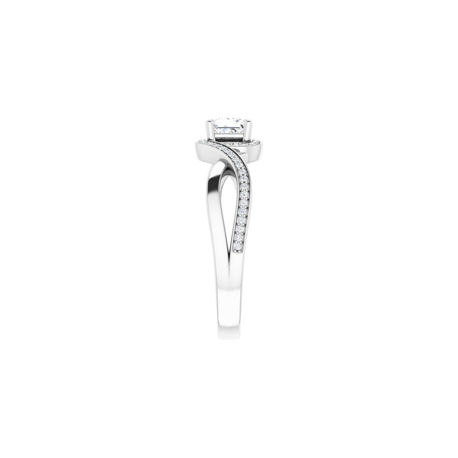 Square Halo-Style Bypass Engagement Ring Semi-Mount - gallery - Series 123023