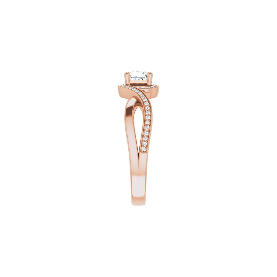 Square Halo-Style Bypass Engagement Ring Semi-Mount - gallery - Series 123023