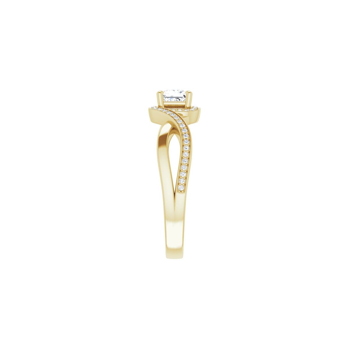 Square Halo-Style Bypass Engagement Ring Semi-Mount - gallery - Series 123023