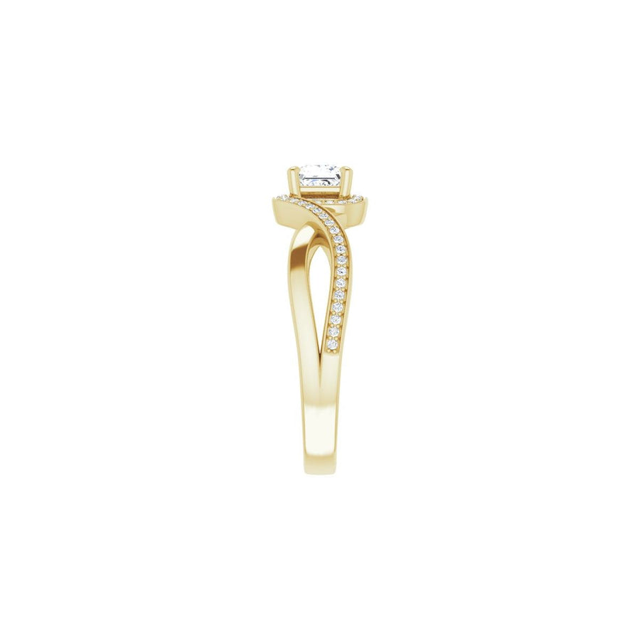 Square Halo-Style Bypass Engagement Ring Semi-Mount - gallery - Series 123023