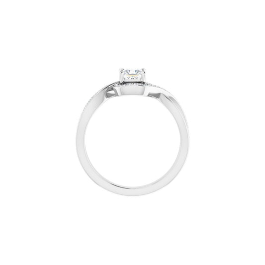 Square Halo-Style Bypass Engagement Ring Semi-Mount - gallery - Series 123023