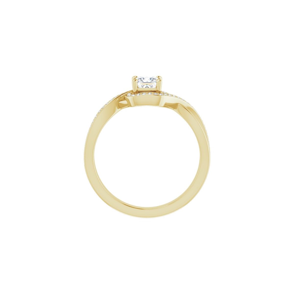 Square Halo-Style Bypass Engagement Ring Semi-Mount - gallery - Series 123023