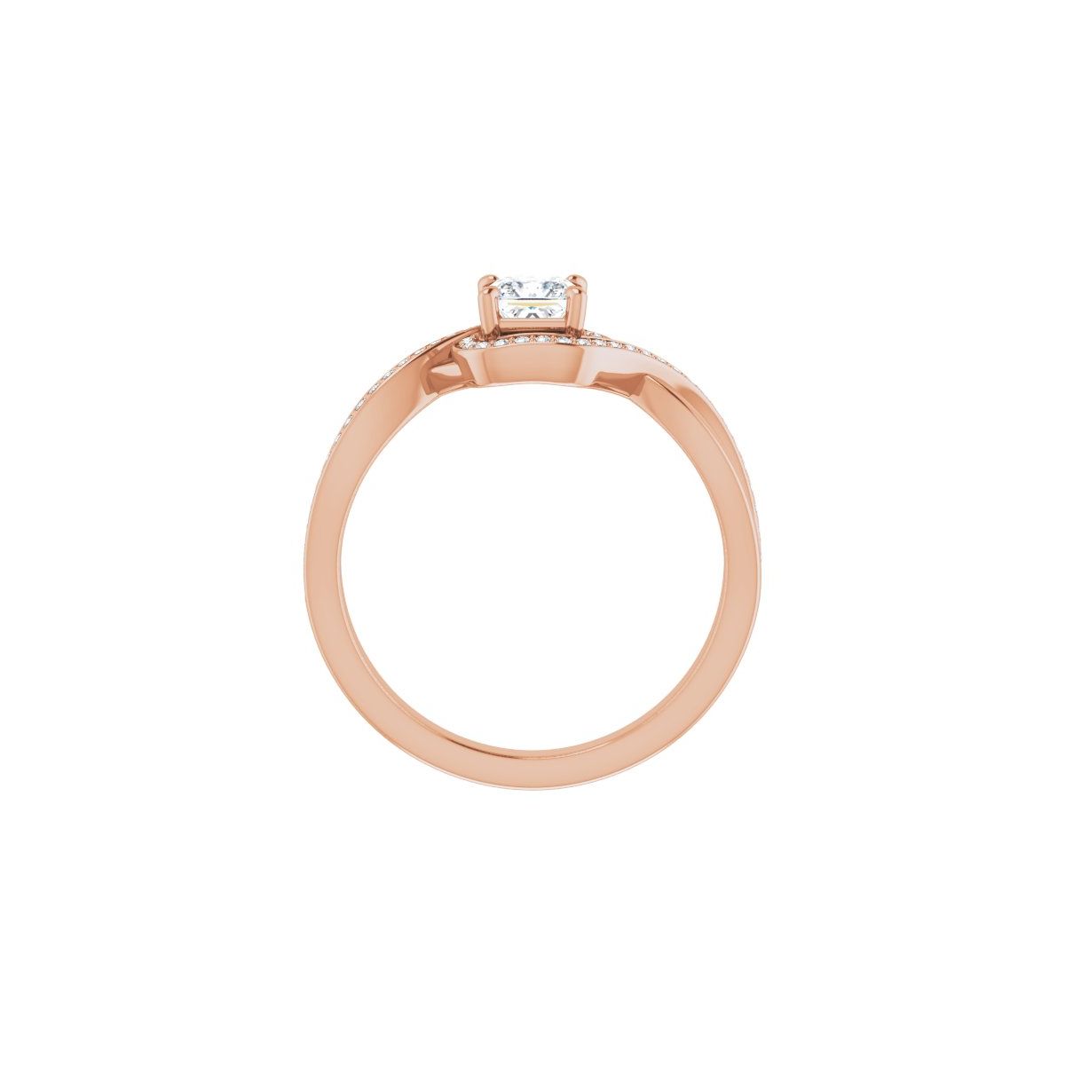 Square Halo-Style Bypass Engagement Ring Semi-Mount - gallery - Series 123023