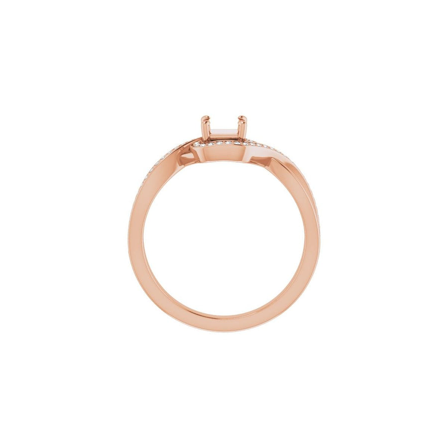 Square Halo-Style Bypass Engagement Ring Semi-Mount - gallery - Series 123023