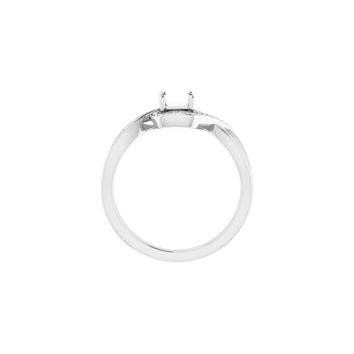 Square Halo-Style Bypass Engagement Ring Semi-Mount - gallery - Series 123023