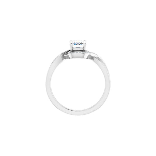 Emerald Halo-Style Bypass Engagement Ring Semi-Mount - gallery - Series 123023