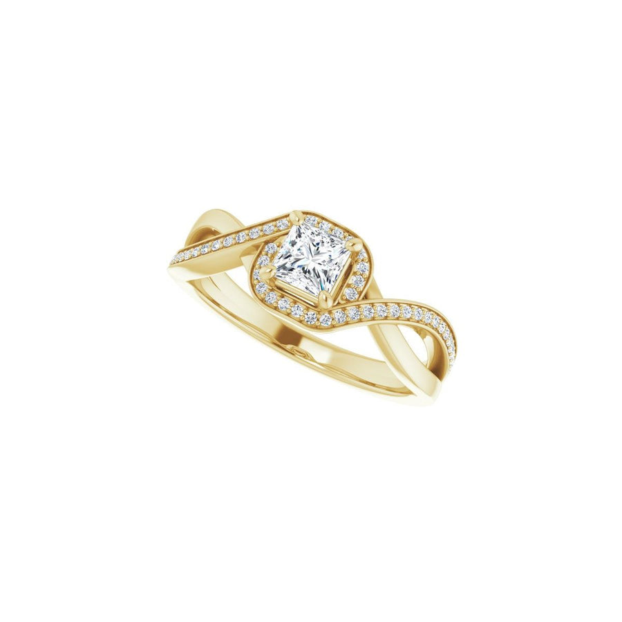 Square Halo-Style Bypass Engagement Ring Semi-Mount - gallery - Series 123023