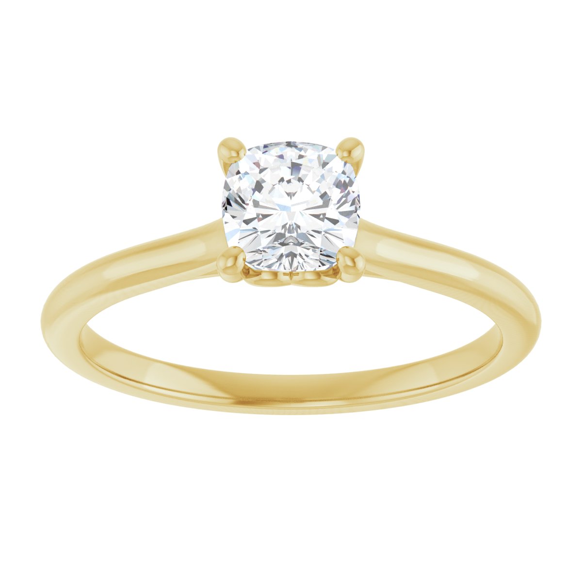 Cushion Solitaire Engagement Ring Mounting - gallery - Series 123060