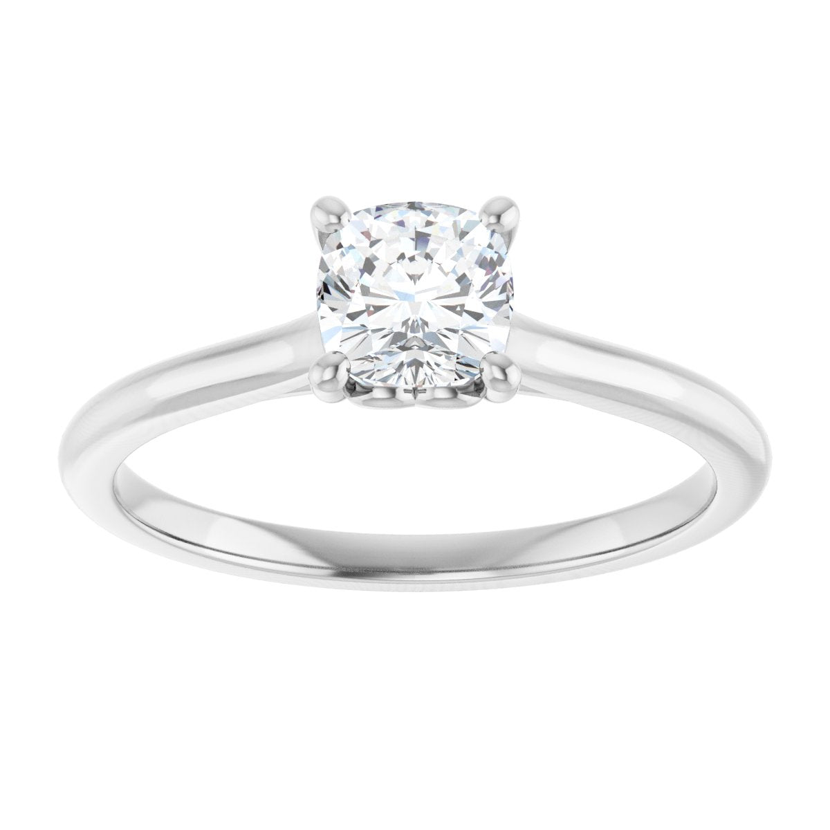 Cushion Solitaire Engagement Ring Mounting - gallery - Series 123060