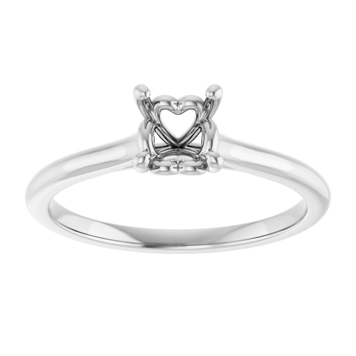 Cushion Solitaire Engagement Ring Mounting - gallery - Series 123060