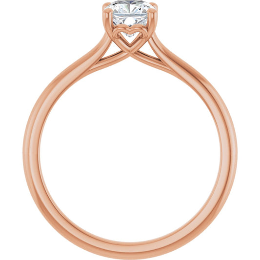Cushion Solitaire Engagement Ring Mounting - gallery - Series 123060