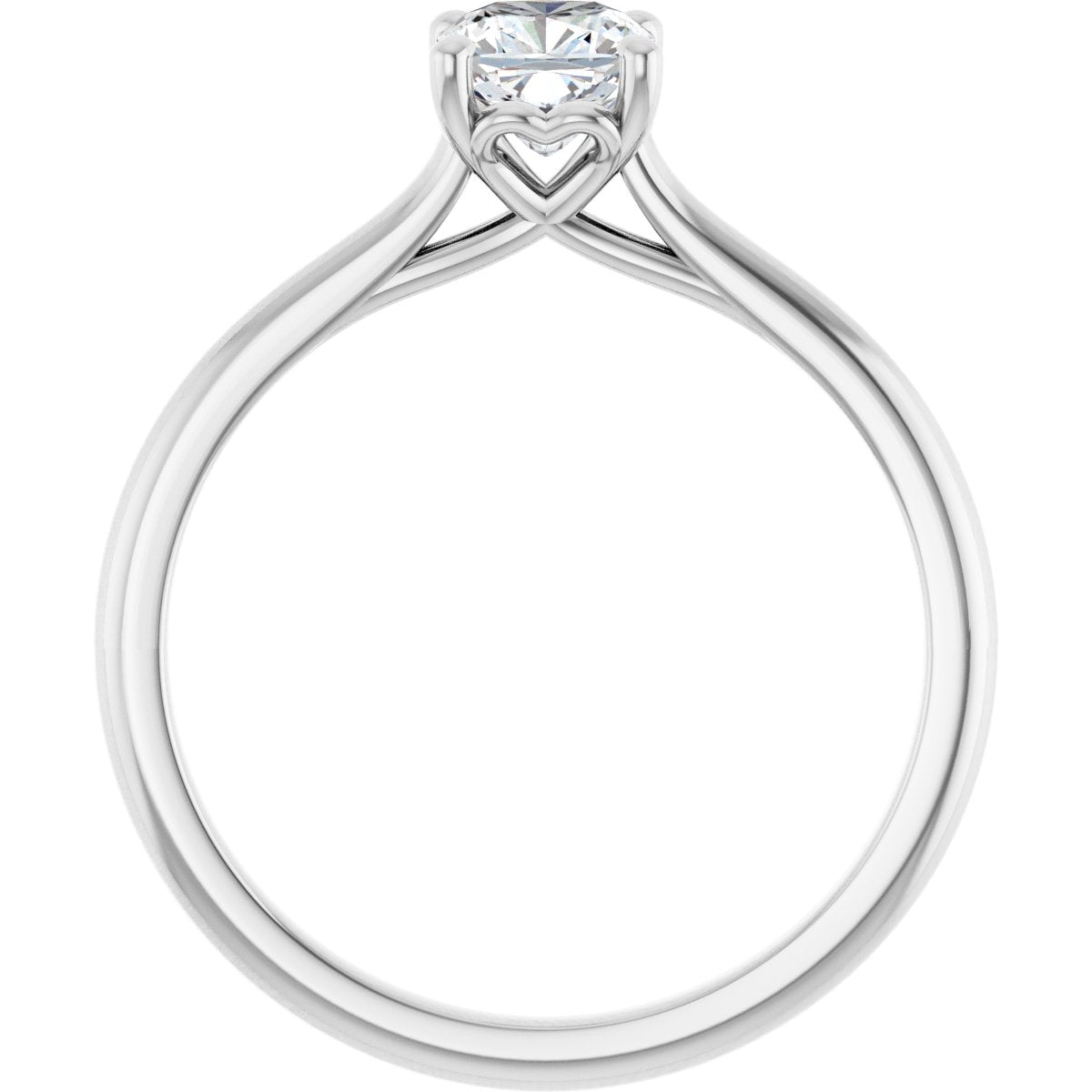 Cushion Solitaire Engagement Ring Mounting - gallery - Series 123060