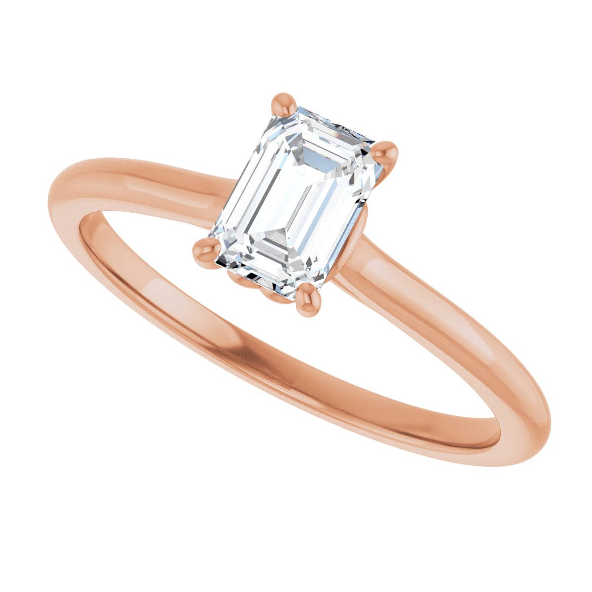 Emerald Solitaire Engagement Ring Mounting - gallery - Series 123060